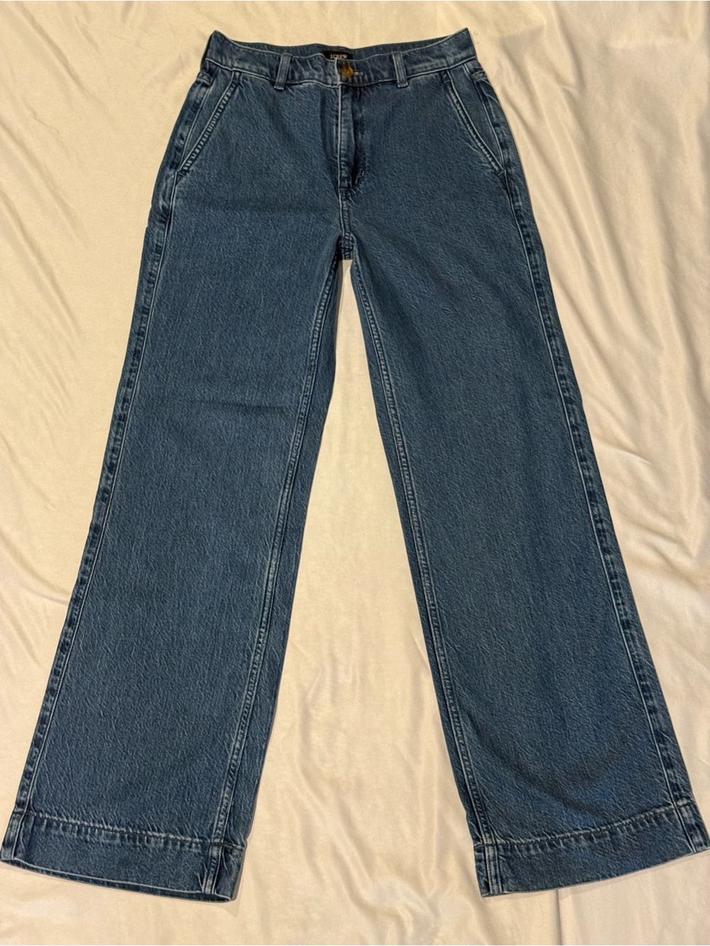 J. Crew Relaxed Wide-Leg Jeans in Dark Blue Wash